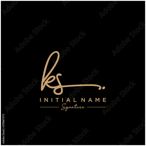 Letter KS Signature Logo Template Vector