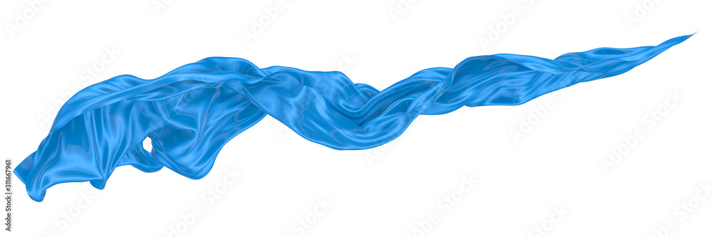 Abstract background of blue wavy silk or satin. 3d rendering image. Abstract background of blue wavy silk or satin. 3d rendering image.