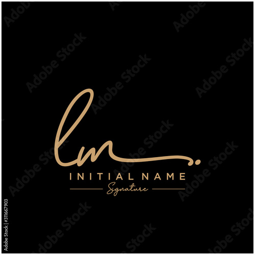 Letter LM Signature Logo Template Vector