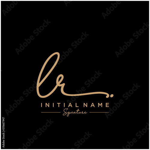 Foto Letter LR Signature Logo Template Vector