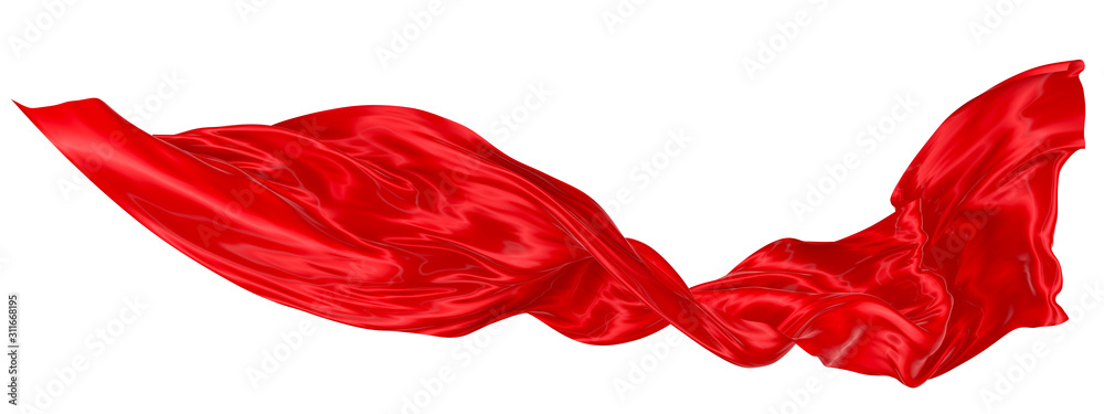 Abstract background of red wavy silk or satin. 3d rendering image. Abstract background of red wavy silk or satin. 3d rendering image.