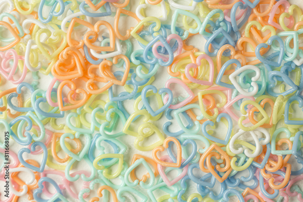 Fototapeta premium The multicolour heart background for valentines day content.