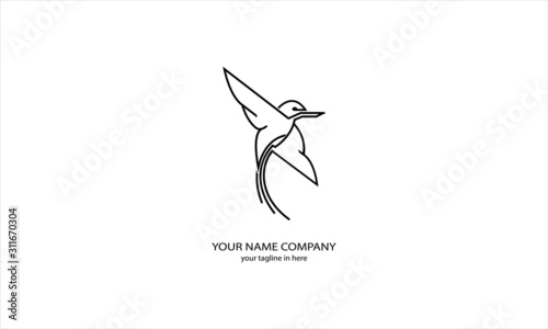 kingfisher bird is rare in Australia Asia, very suitable for the emblems of airlines and tourism logos