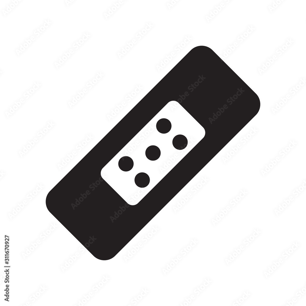 Bandage plaster icon in trendy flat style design. Vector graphic illustration. Plaster icon for website design, logo, app, and ui. Vector file. EPS 10. Bandage plaster icon in trendy flat style design. Vector graphic illustration. Plaster icon for website design, logo, app, and ui. Vector file. EPS 10.