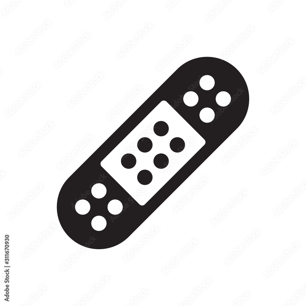 Bandage plaster icon in trendy flat style design. Vector graphic illustration. Plaster icon for website design, logo, app, and ui. Vector file. EPS 10.