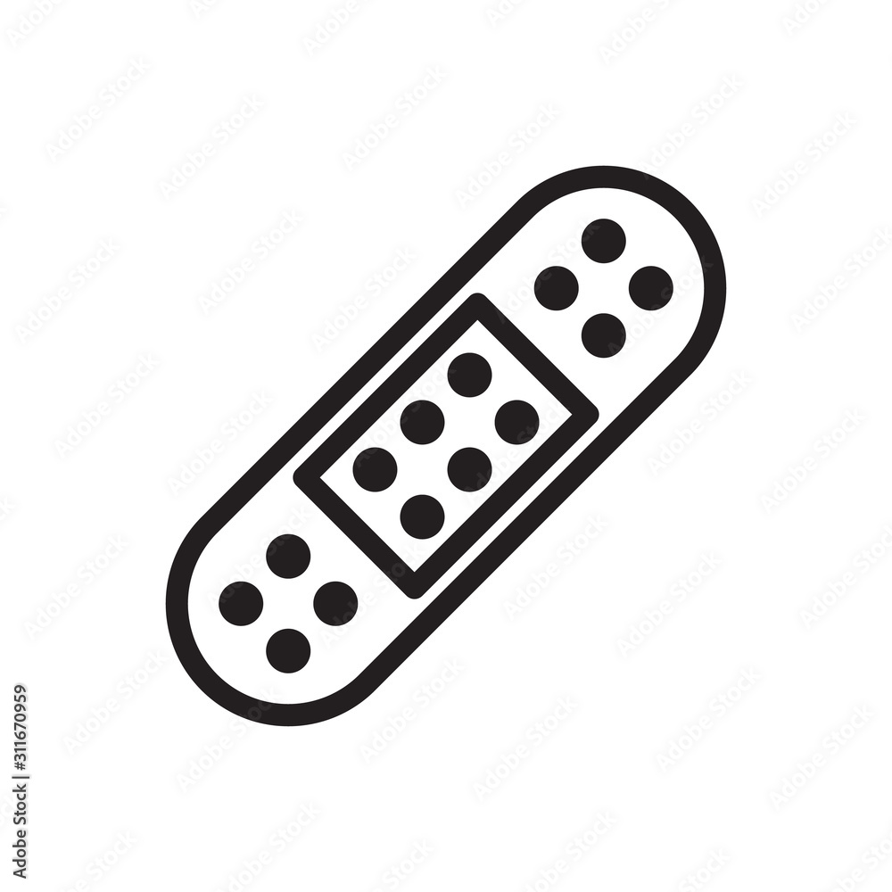 Bandage plaster icon in trendy outline style design. Vector graphic illustration. Plaster icon for website design, logo, app, and ui. Editable vector stroke. EPS 10. Bandage plaster icon in trendy outline style design. Vector graphic illustration. Plaster icon for website design, logo, app, and ui. Editable vector stroke. EPS 10.