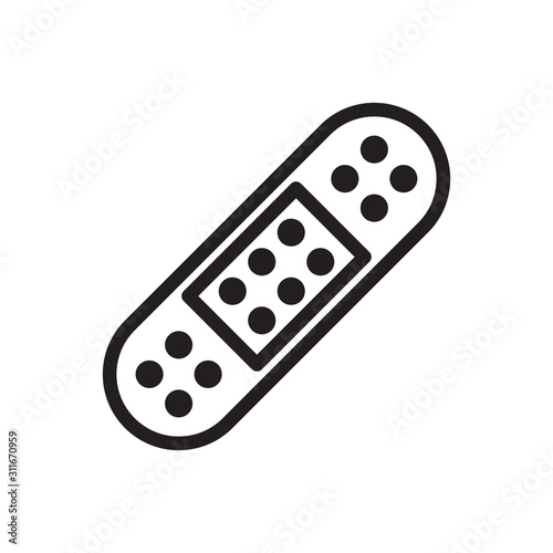 Bandage plaster icon in trendy outline style design. Vector graphic illustration. Plaster icon for website design, logo, app, and ui. Editable vector stroke. EPS 10.