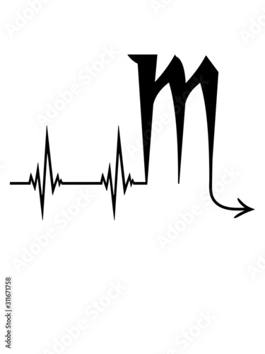 EKG Herzschlag Skorpion desig