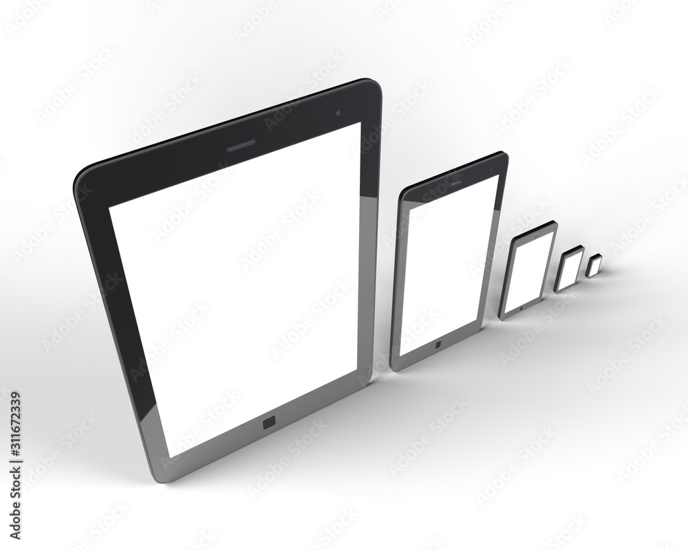 3d rendering of a digital tablet - isolated on white background, with clipping path. Realistic 3d rendering object isolated from background 3d rendering of a digital tablet - isolated on white background, with clipping path. Realistic 3d rendering object isolated from background