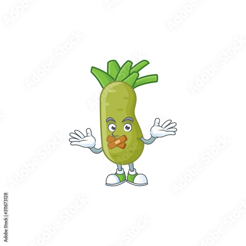 Wasabi cartoon character style with silent gesture
