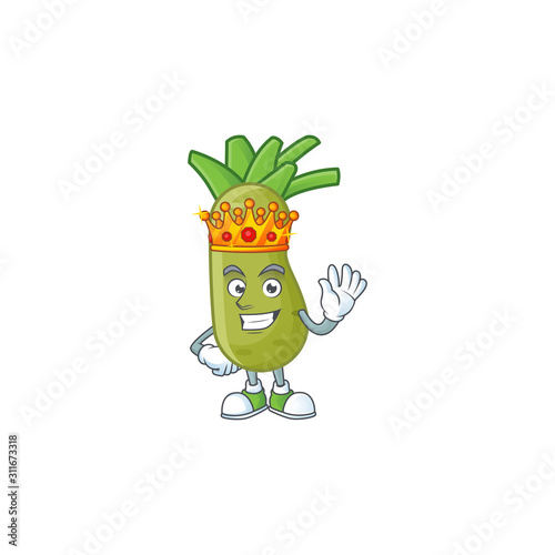 Cool King of wasabi on cartoon character style