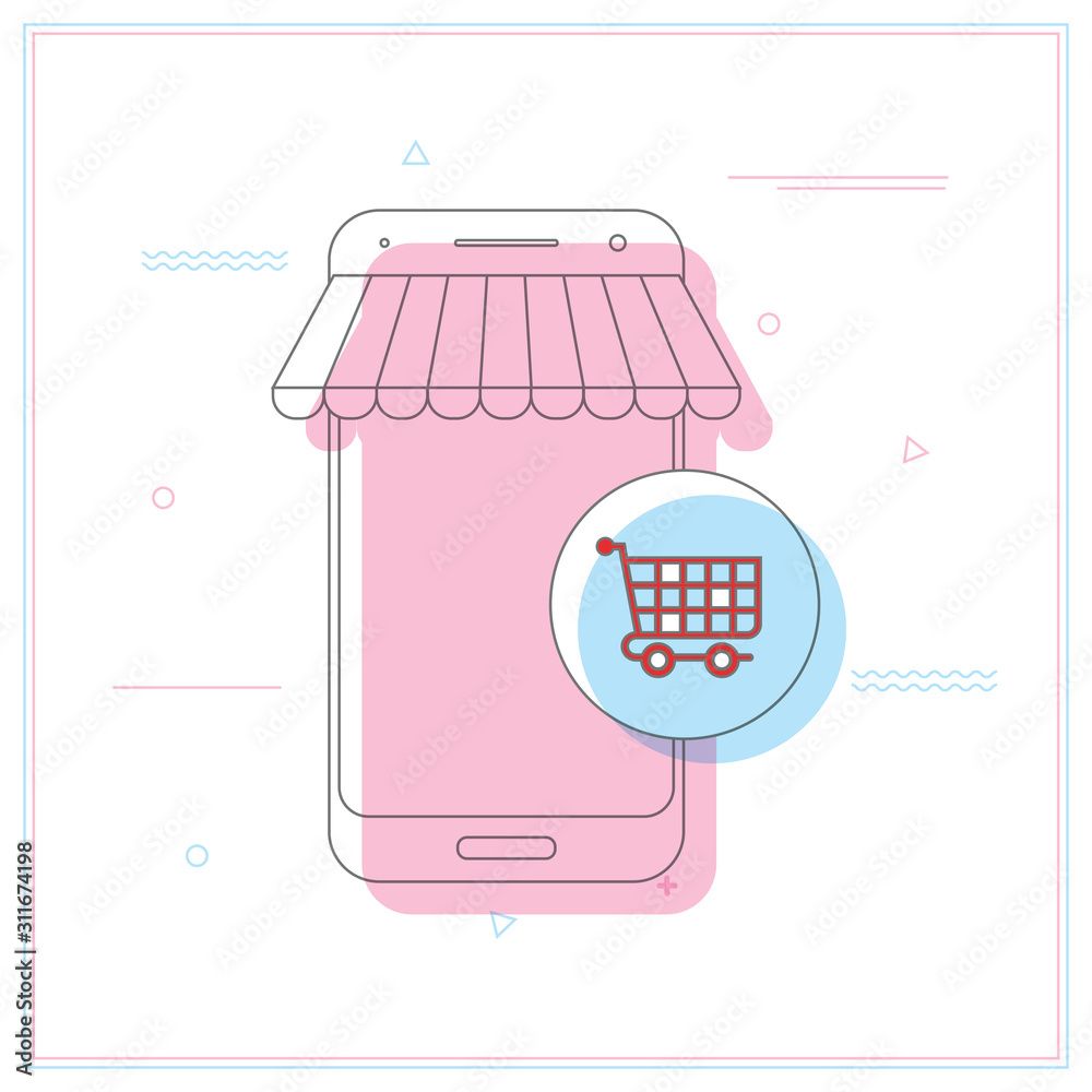 Purchase in internet shopping on smartphone. Purchase in internet shopping on smartphone.