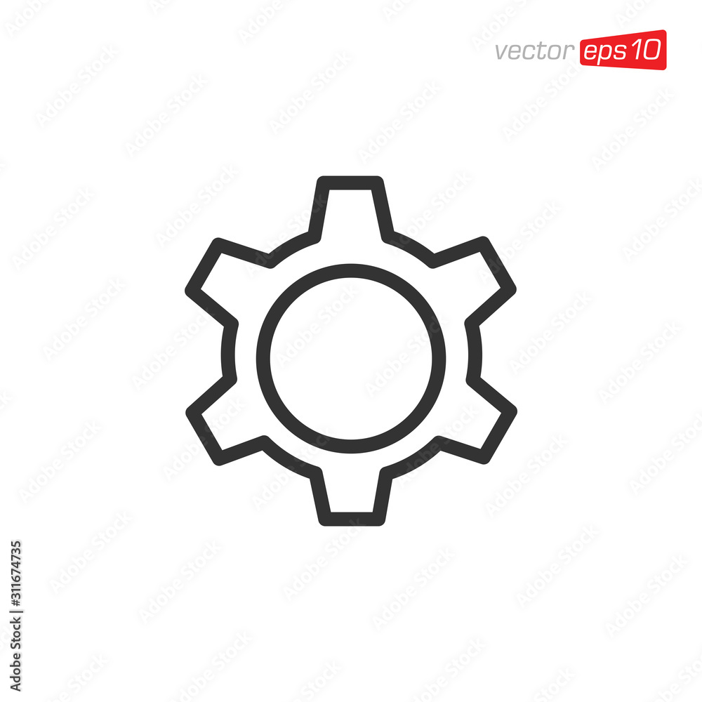 Gear Icon Logo Design Template