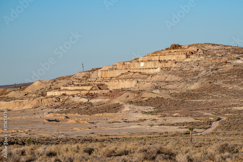 USA, Nevada, Nye County, Goldfield. An abandoned mine works foundation in the Goldfield Mining District.