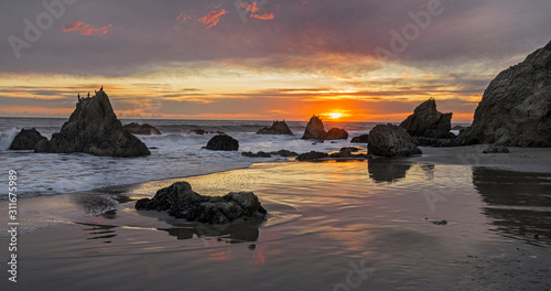 sunset at el matador beach photo
