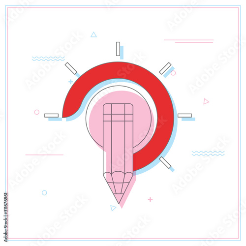 Idea, Bulb with pencil icon