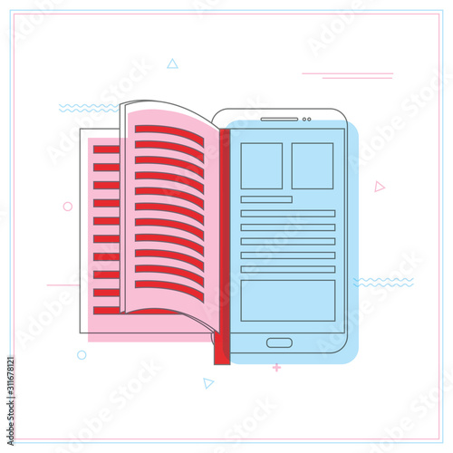 e-book concept in flat design