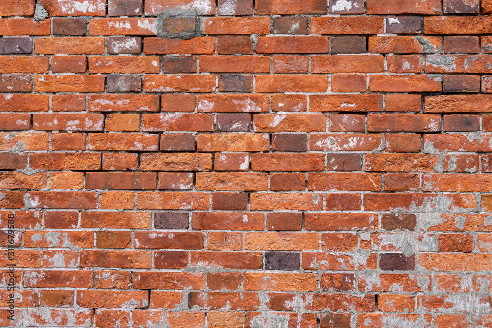 Naklejka premium Classic rough and grunge dirty brick texture wallpaper background for graphic resource.