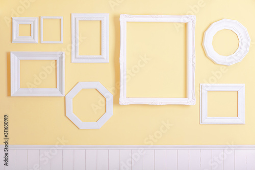 set of frames on pastel background