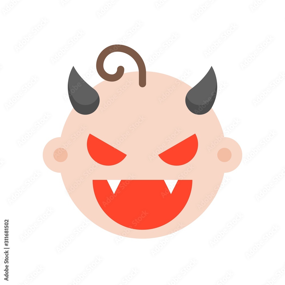 Baby face flat style icon, vector illustration Baby face flat style icon, vector illustration