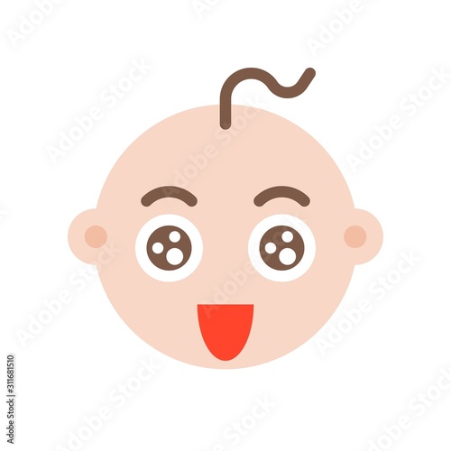 Baby face flat style icon, vector illustration