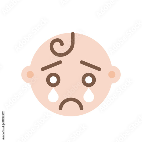 Cry Baby flat style icon, vector illustration