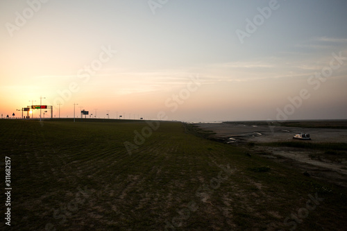 Sunset and the sea in Gunsan-si, South Korea.