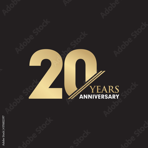 20th Year anniversary emblem logo design vector template