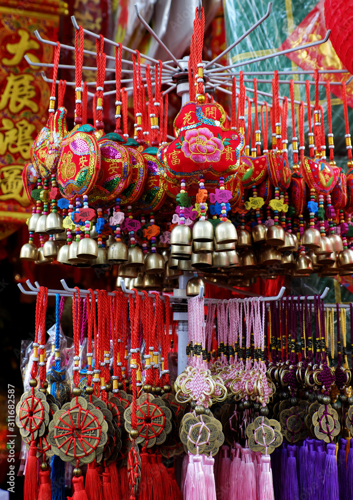 ornaments to decor for springtime sale at decorate store, Binh Tay market