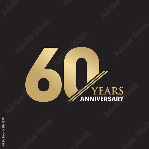 60th Year anniversary emblem logo design vector template