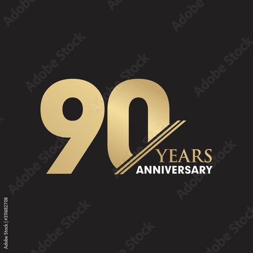 90th Year anniversary emblem logo design vector template