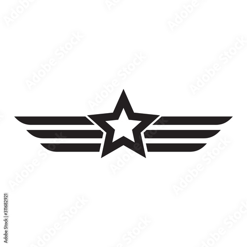 Military emblem logo design vector template