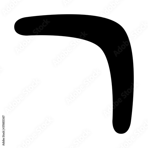 Boomerang throwing tool flat vector icon for apps and websites