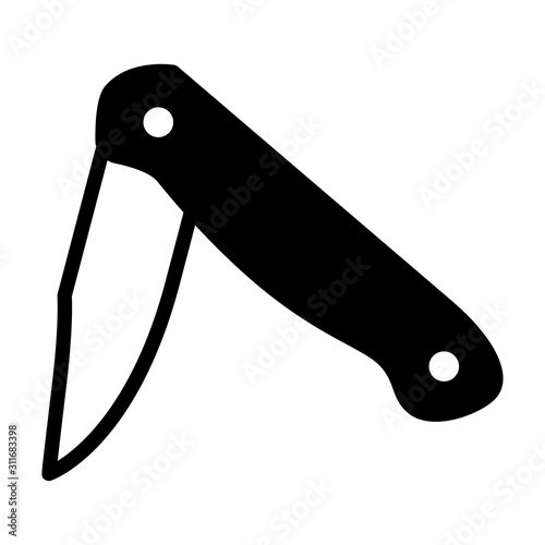 Foldable or folding pocket knife / pocketknife flat vector icon for apps and websites