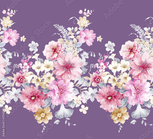 Fototapeta Naklejka Na Ścianę i Meble -  Flower,Watercolor flowers， suitable for wallpaper design