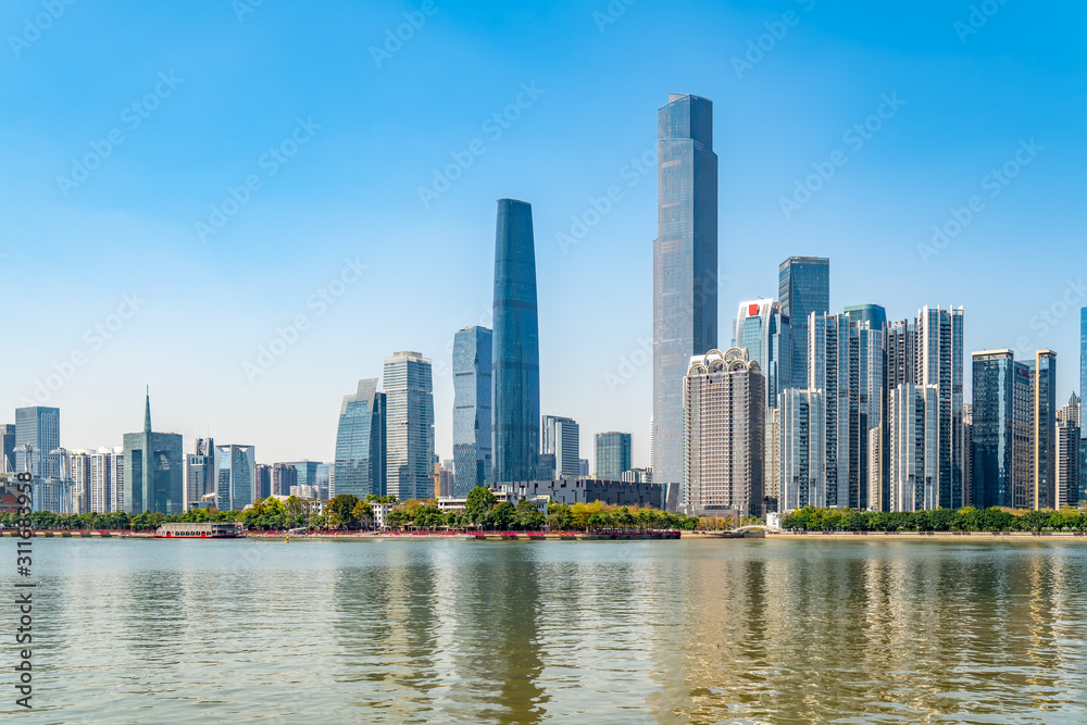 Guangzhou City Modern Architecture Landscape Skyline