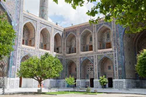 View of the ancient madrasah on a clear sunny day