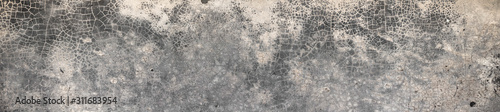 Panorama,Old Wall with Moldy Peeling White Painting from Humidity. Cracked White Wall as Rusty Concrete Weathered Wall Grunge Background or Abstract Backdrop Wallpaper Vintage Texture Design