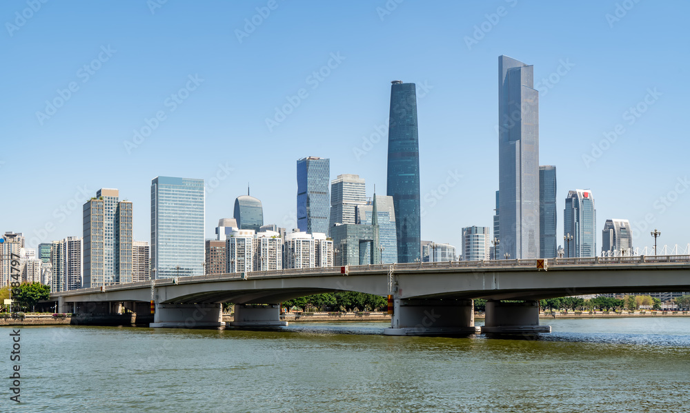 Guangzhou City Modern Architecture Landscape Skyline