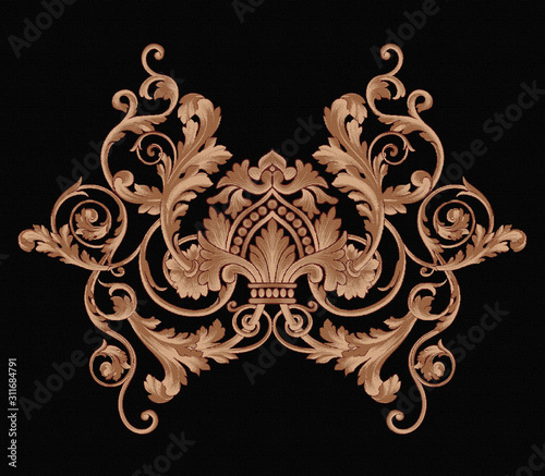 Decorated with elegant and luxurious patterns. Rococo, Baroque style, retro elements, invitation cards, textiles, wrapping paper and fabric design.