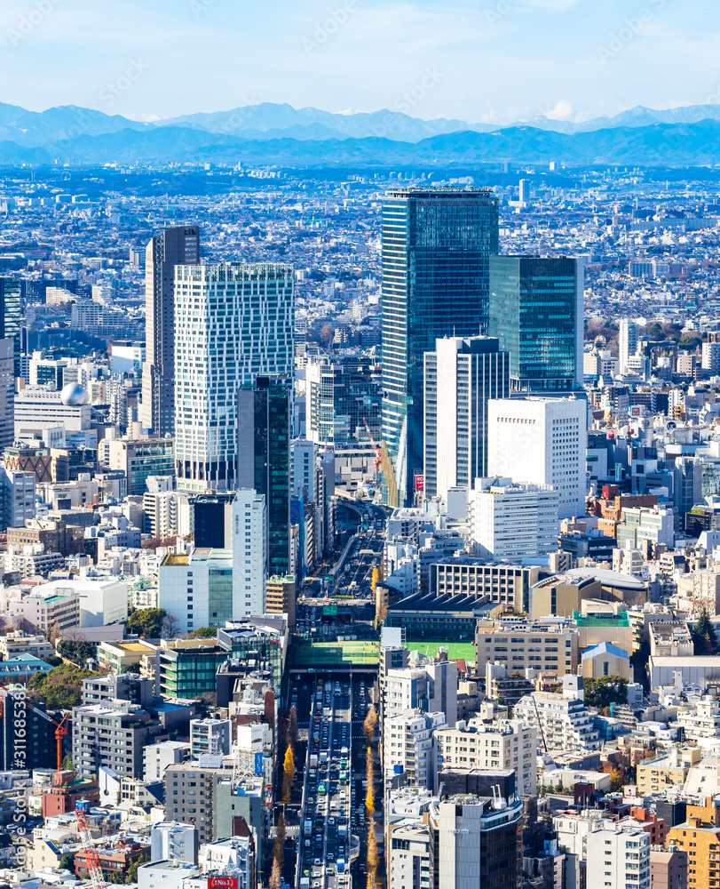 再開発が進む渋谷エリア　縦位置　2019年12月撮影