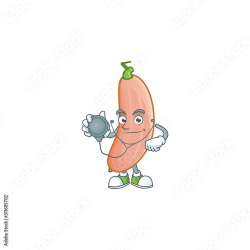 Banana squash cartoon character style as a Doctor with tools