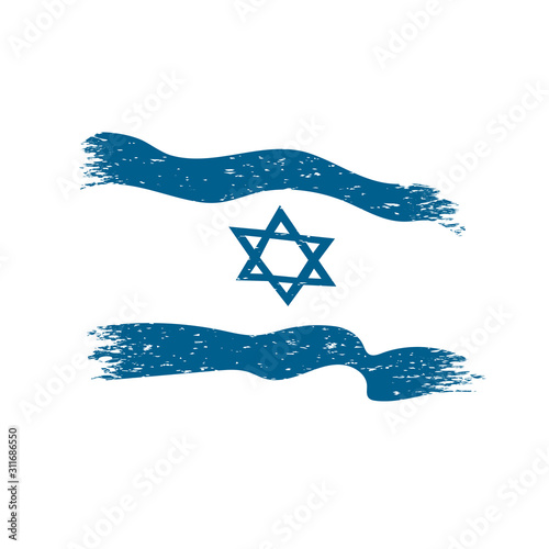 israel flag in grunge style vector illustration