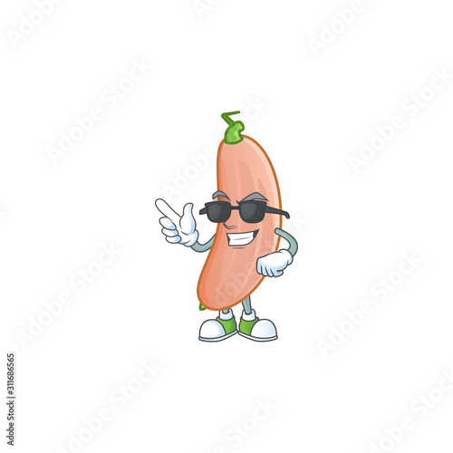 Cool and cool banana squash character wearing black glasses