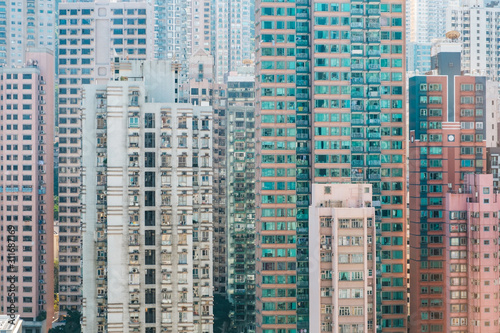 skyscraper buildings, city skyline of downtown HongKong - © hanohiki