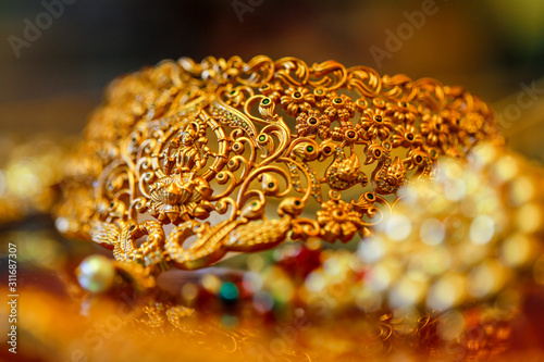 Goddess laxmi on Gold necklace Design , 