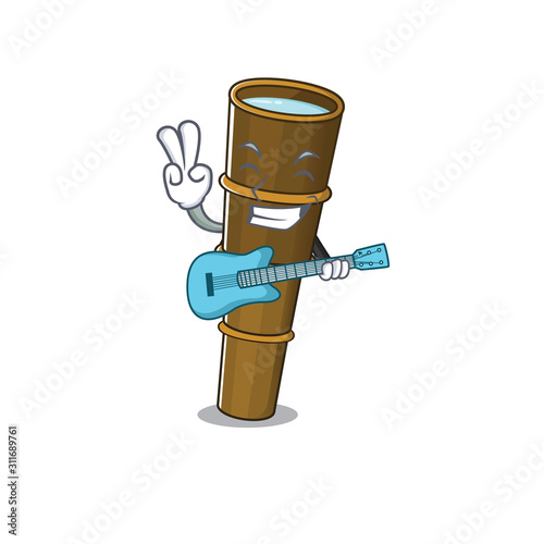 Supper cool telescope Scroll cartoon performance with guitar