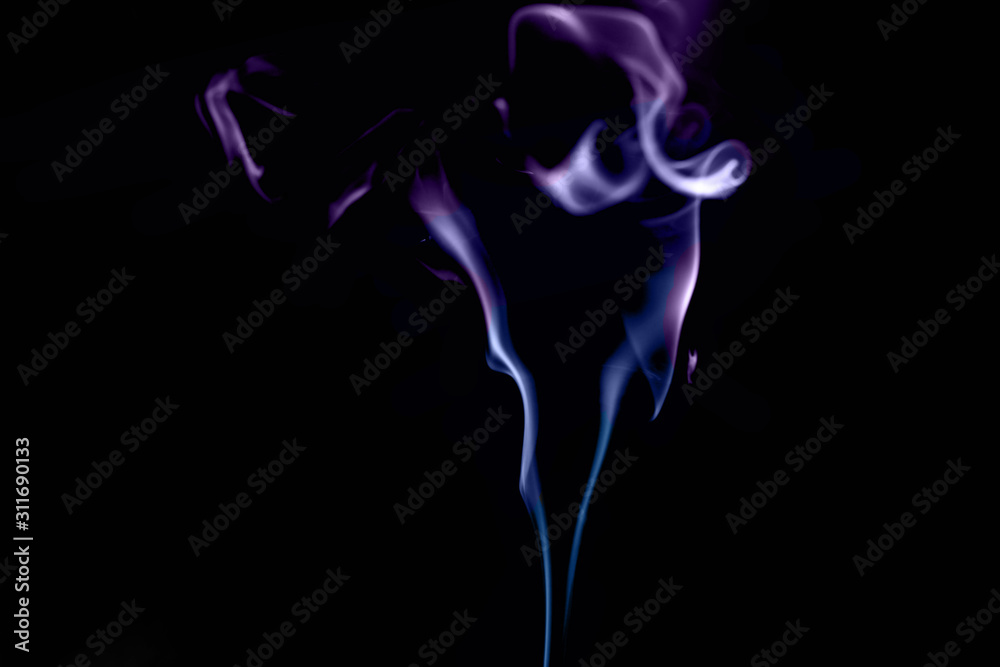 Fototapeta premium abstract violet colour smoke on black background