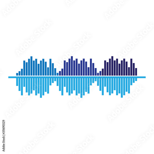 Audio technology, music sound waves vector icon illustration © arif23
