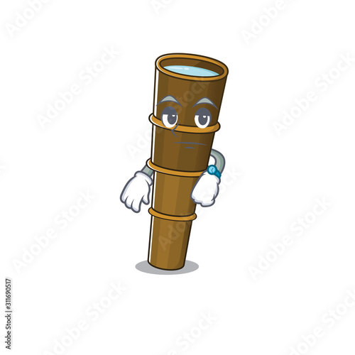 Waiting gesture telescope Scroll on cartoon character design